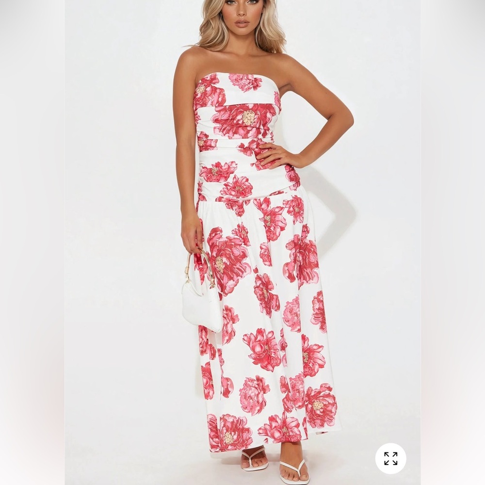 Floral Strapless Maxi Dress